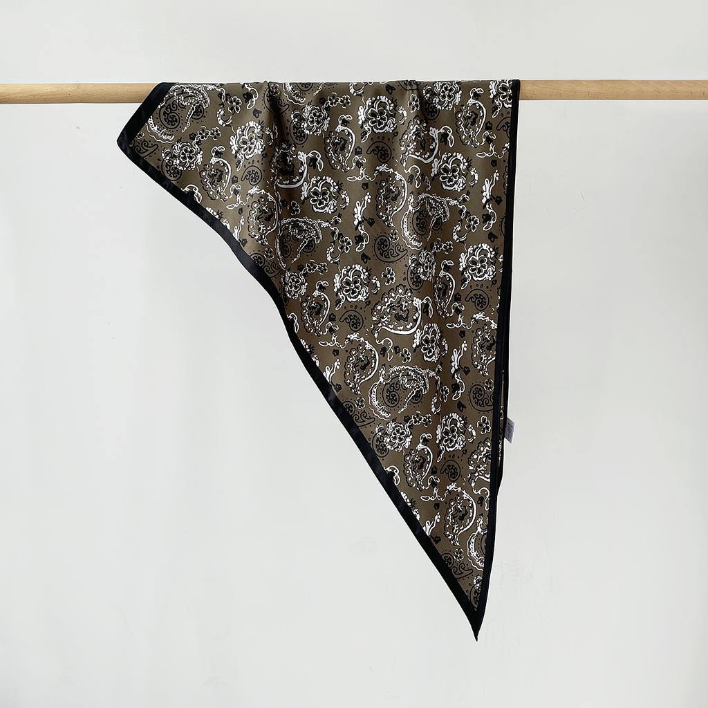 Twill Light Luxury High Sense Simulation Silk Headscarf Waist Triangle Scarf Silk Scarf Multi-Function