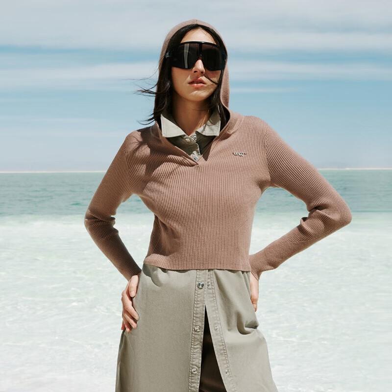 

ONLY Women s V-Neck Hooded Knit Sweater 2XL