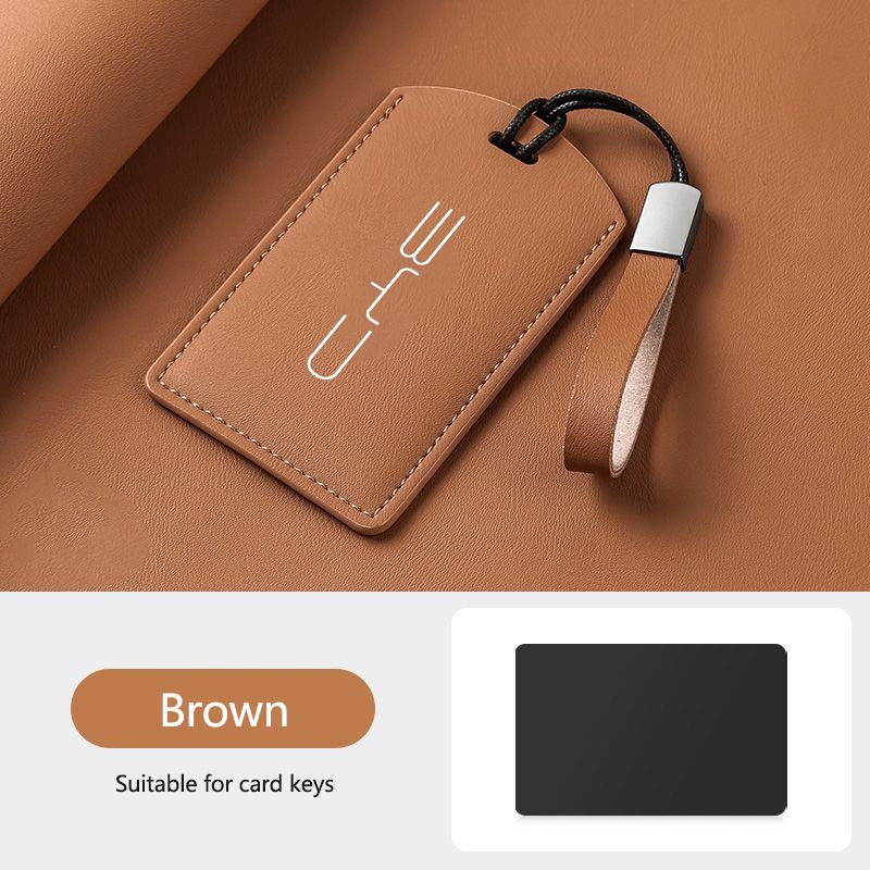 For BYD Atto3 Yuan Tang EV Han Qin Song Plus DMi Dolphin S7 S6 L3 M6 F3 F0 Leather Car NFC Card Samrt Key Case Cover Keychain