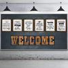 Outus 13 Pieces Industrial Bulletin Board Decorations Set Pirational Quote Posters Funny Motivational Work Posters with Welcome Letter and Positive