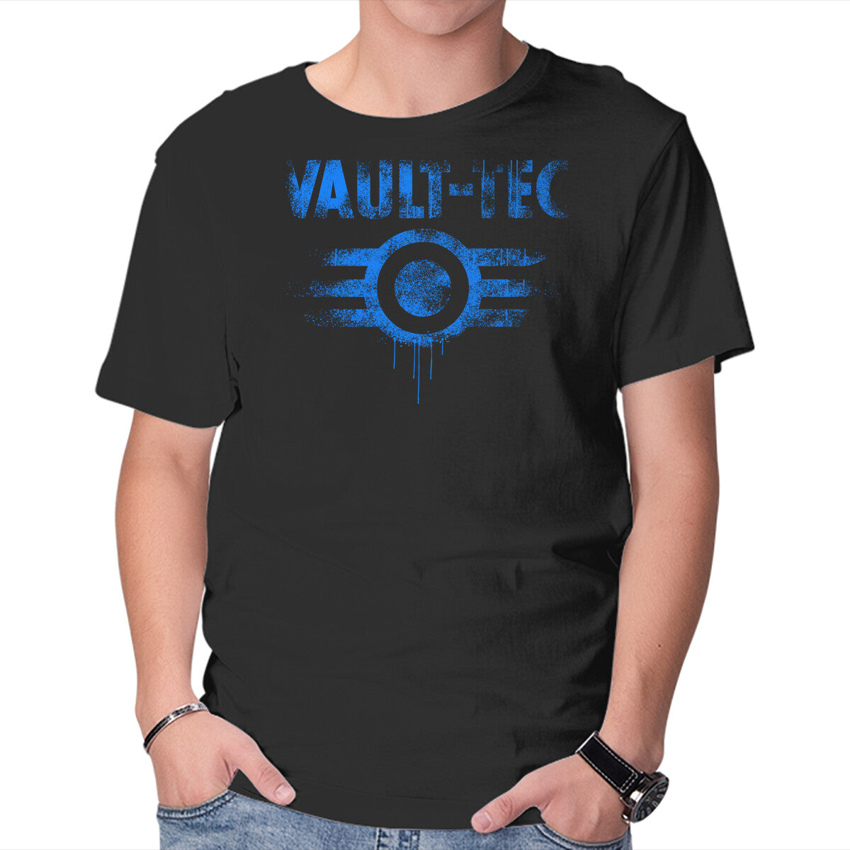 Unisex Crew Neck T-Shirt Vault Tec Vintage Graphic Short Sleeve Casual Tee XXXL
