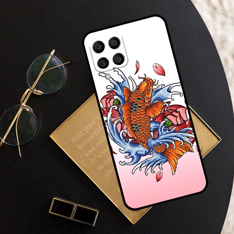 Tattoo Japanese Koi Dragon Wave For Samsung Galaxy M11 M21 M31 M12 M13 M14 M15 M35 M55 M34 M54 M33 M53 M32 M52 M06 M16 Case