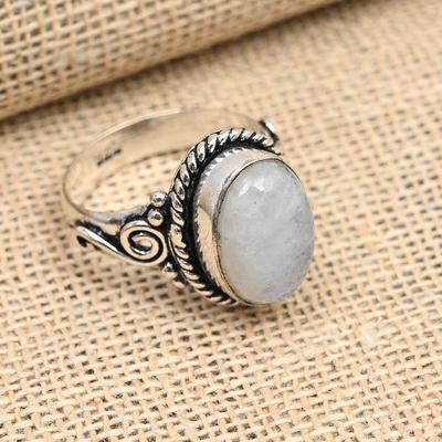 Beauteous Rainbow Moonstone Gemstone Handmade 925 Solid Sterling Silver Jewelry Ring For Her