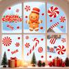 Customizable Party Scene Decorations Christmas Static Window Clings for Glass, Decorations, Gingerbread Man Festive Gift Friends Family Candy