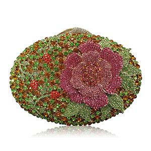 WHTUOHENG Diamantblume Damen Abend-Clutch Damen Blau/Rot Strass-Blumen Tasche Luxus Kristallstein Handtasche Abend-Clutches