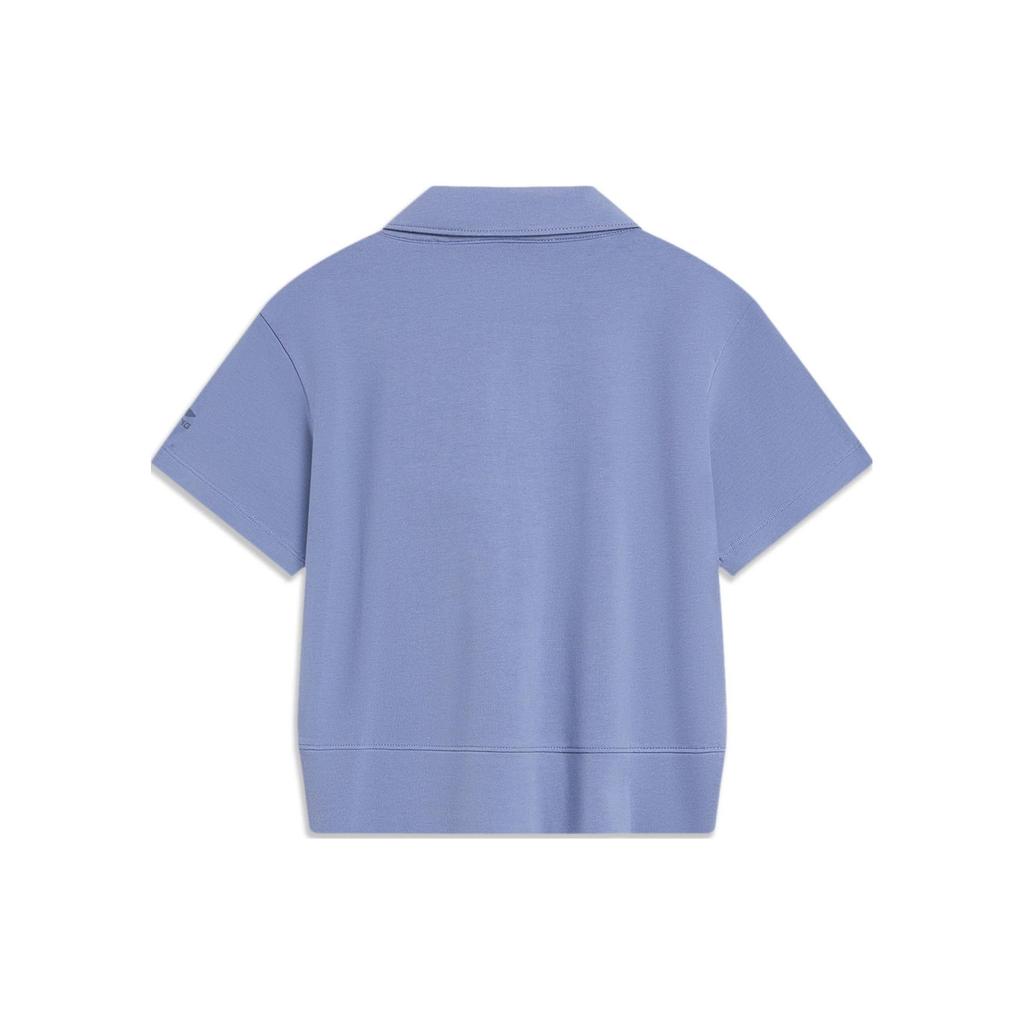 Li Ning Disney Collaboration Series Marie Cat Cartoon Print Slim Fit Short Sleeve Polo Shirt Women Polo Shirts Home-Blue APLT182-3