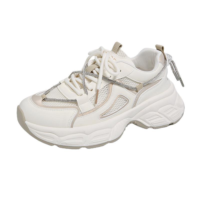 

Новые папины кроссовки женские летние студенческие спортивные кроссовки для бега повседневная обувь на утолщенной высокой подошве 40 бежевый