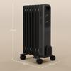 1500W Oil Filled Radiator, Portable Electric Heater with 3 Heat Settings, Safety Cut-Off and Wheels, Grey