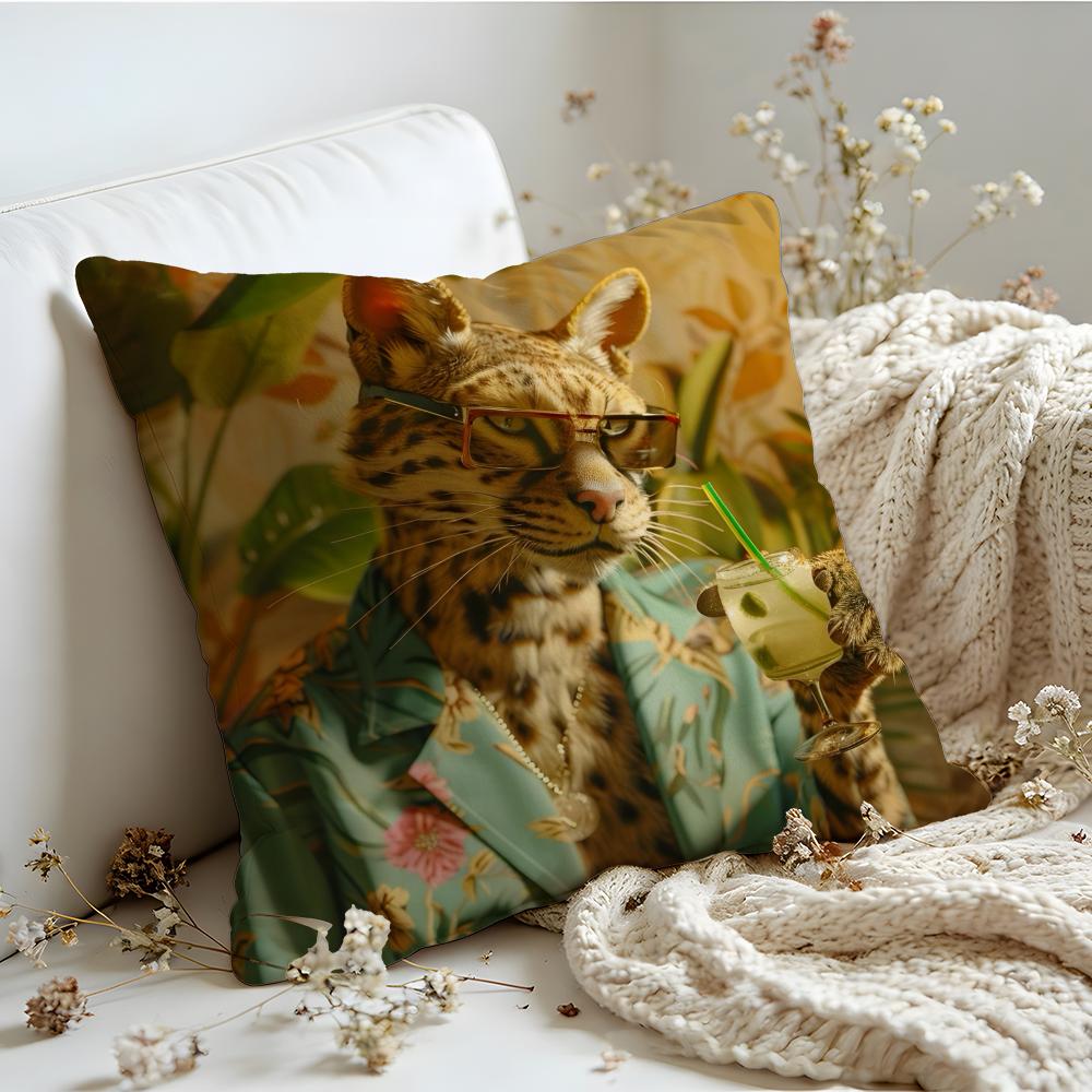 Cushion Cover  Linen  SkinFriendly Soft Decorative Case For Sofa Home Decor European Fashion Leopard Pillow cover
