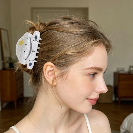 Hair Claw Cartoon Cat Puppy Shape Back Head Shower Clip Strong Grip Medium Size Shark Hair Claw Versatile Hair Accessory