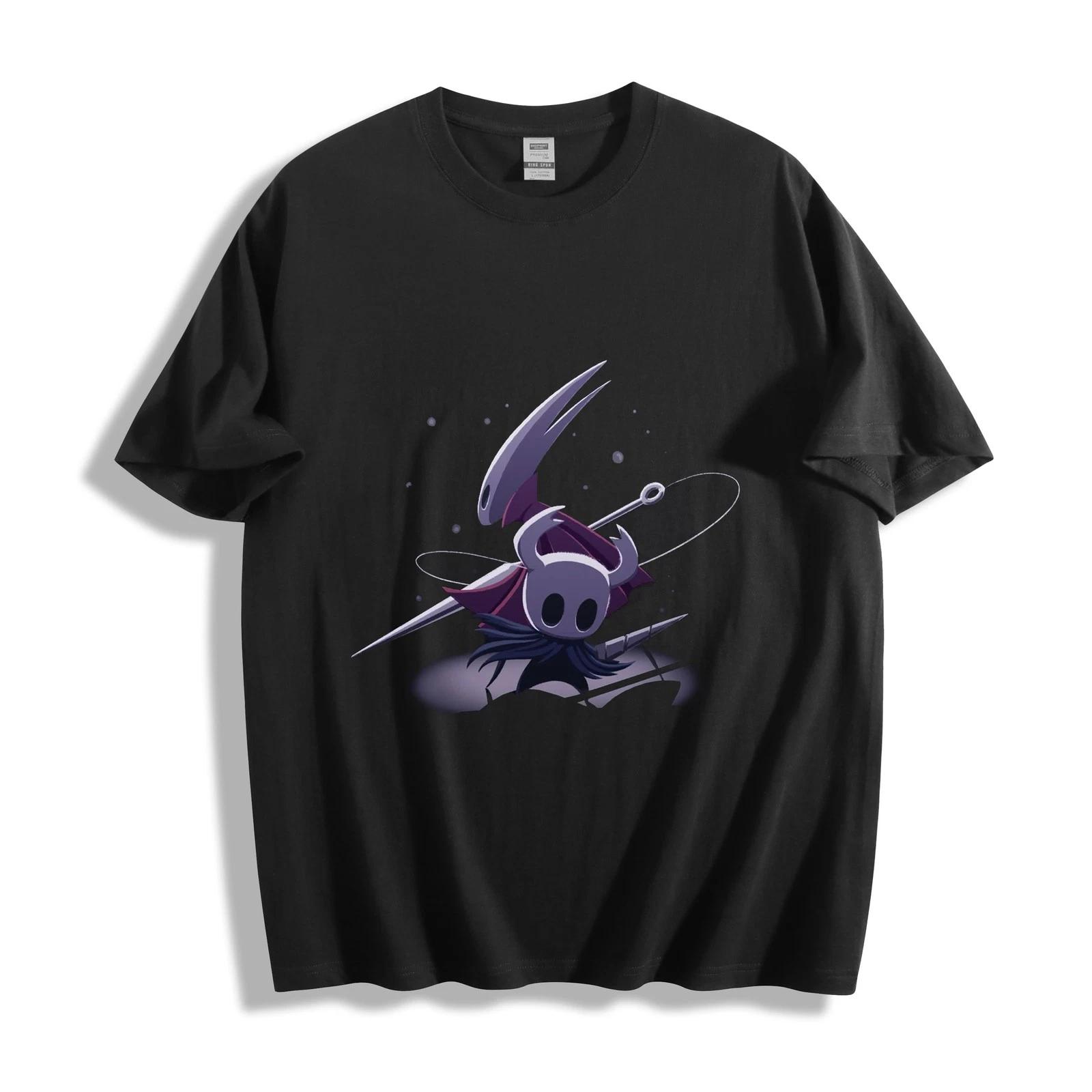 Hollow Knight Protagonist T-Shirt - Dynamic Combat Pose Design Unisex Tee XS