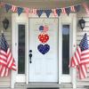 4th of July Decorations Patriotic Wreath Heart Hanging Decor 4th of July Wreaths for Front Door Wooden Front Door Decorations Memorial Day Fourth of