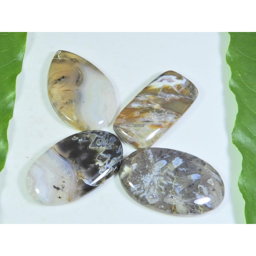 188Cts. Natural Turkish Stick Agate Mix Cabochon Loose Gesmtone 4 Pcs Lot A-203