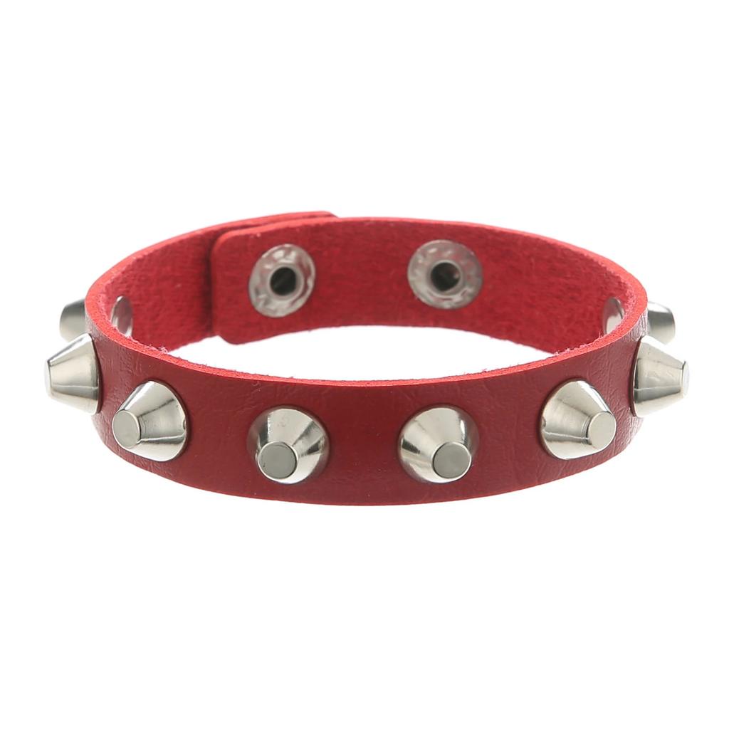 Halloween Punk Fashion Pu Leather Rivet Rock Bracelet For Women And Men, Unisex, Daily Holiday Party Wear, Valentine's Day Gift