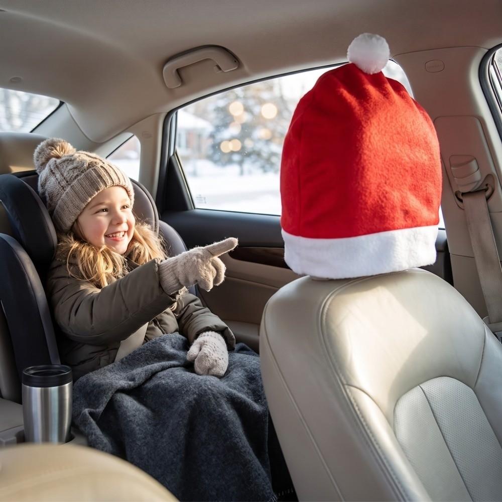 Soft Comfortable Santa Claus Car Pillowcase Car Seat Headcover Automobile Interior