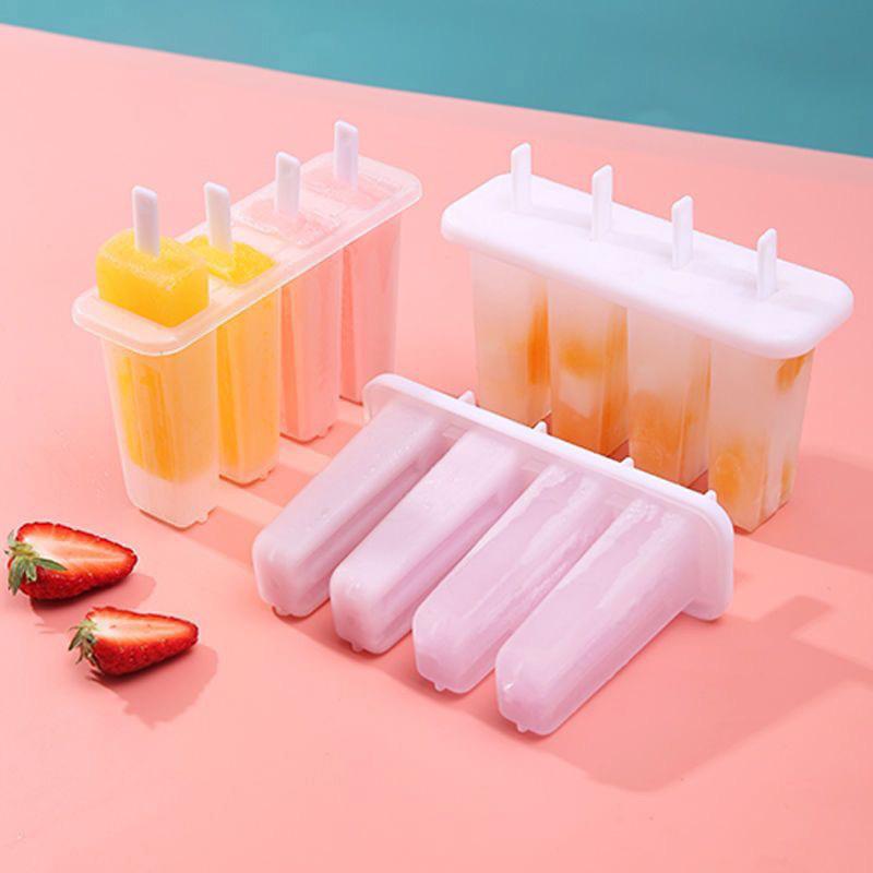 4 Cell Ice Cream Popsicle Mold Diy Ice Cream Machine Homemade Ice Box Summer Children Ice-Lolly Mold Ice Tray Kitchen Gadgets