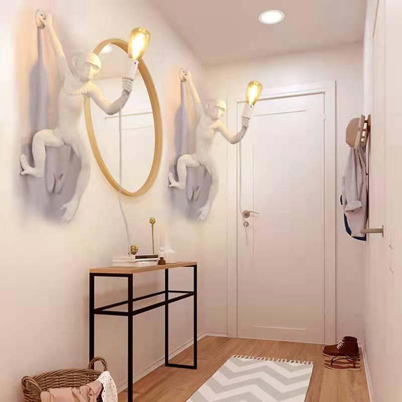 Industrial Style Monkey Lamp: Creative Hemp Rope Pendant for Restaurant, Kids' Room, or Store Display