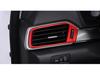 Honda Accord 18th Gen Red Interior Trim Kit: Gear Shift Frame, Armrest, Air Vent, Gear Knob, Steering Wheel.