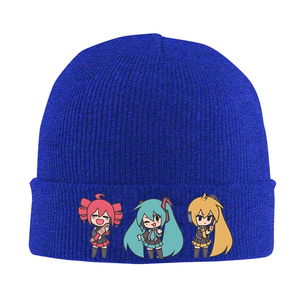 Triple Baka Kasane Teto  Beanie Hats  Bonnet Hats Unisex Adult Retro Hippie Knitting Hat Autumn Design Elastic Caps