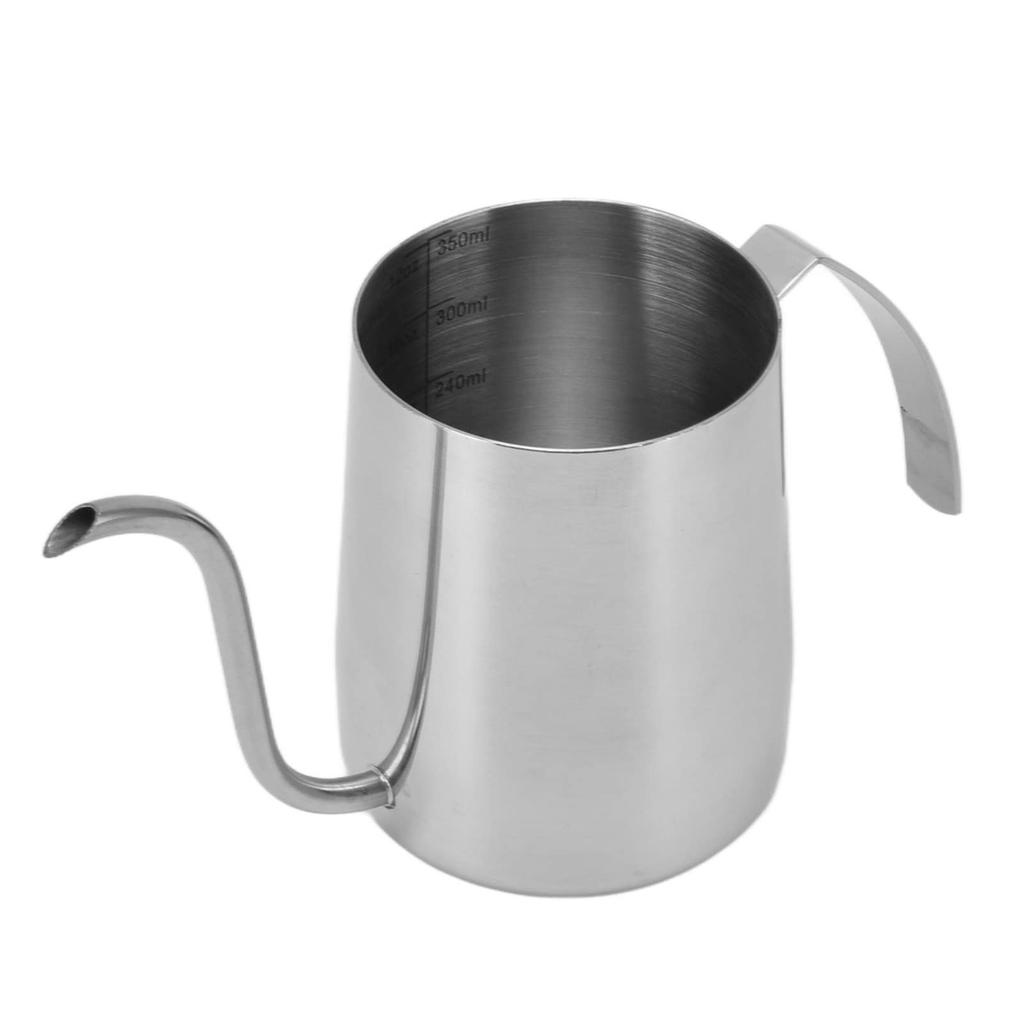 Coffee Pot, Narrow Spout Coffee Kettle with Graduated Coffee Drip, Easy To Clean, Stainless Steel, for Coffee and Tea, Perfect for Cafes and Tearooms