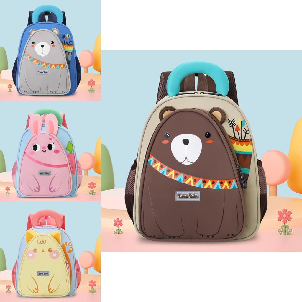 Small Bear Penguin Pattern Cartoon Toddler Backpack Made Of Oxford Fabric For Kids School Days