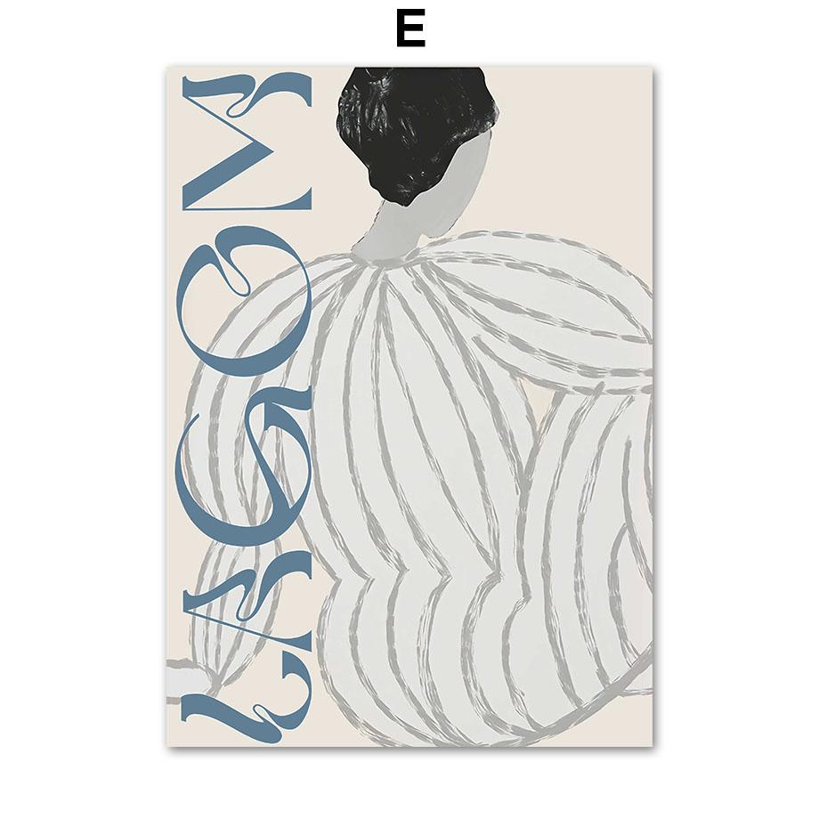 Abstract Figure Lines Stripe Girl Colorful Wall Art Canvas Painting Posters And Prints Bar Hotel Pictures For Living Room Decor