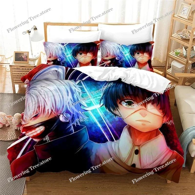 Home Textile Tokyo Ghoul Anime Manga Goth Bedding Set Printed Duvet Cover Set Pillowcase Twin Full Queen King Bedclothes029