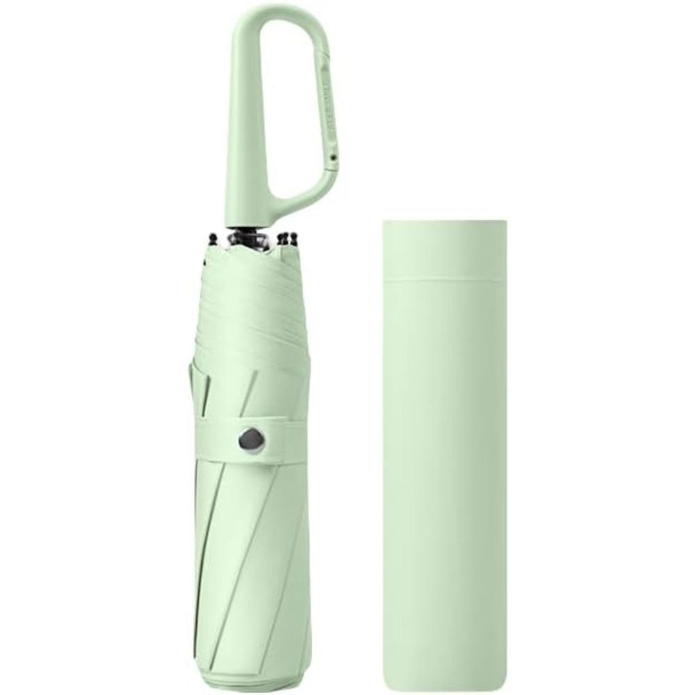 

Компактный складной зонт Ручка-карабин Покрытие Ткань Блокировка УФ-защита 99,9% Маленький дорожный рюкзак/дождь солнце Анти UPF 50 40inch мятный зеленый