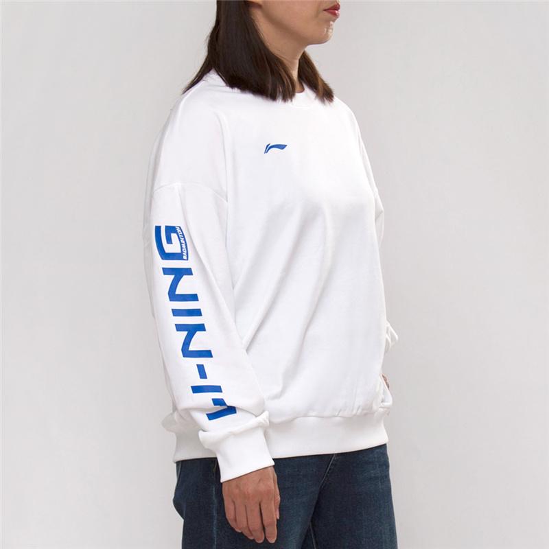 Li-Ning Color Block Logo Printed Sports Hoodie Unisex hoodies Standard-White AWDRF73-3