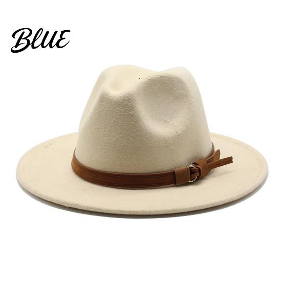 Chapeau Décontracté pour un Usage Quotidien Chapeau Fedora en Feutre de Laine Panama Unisexe avec Bande en Simili Cuir Headgear Laineux Durable Trilby à Large Bord Vintage pour Femmes