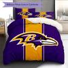 Baltimore Ravens Muster Bettwäsche Steppdecke Set Heimdekoration Geschenk (1 Bettbezug + 2 Kissenbezüge (ohne Füllung))