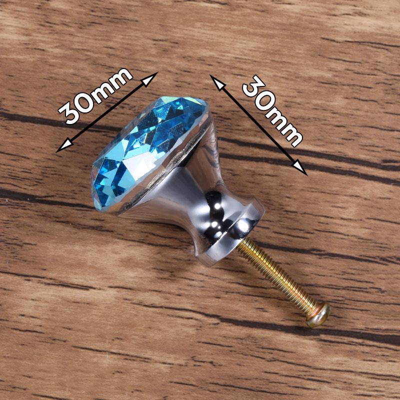 KAK 30mm Crystal Cabinet Knobs and Handles Kitchen Handles Drawer Knobs Diamond Dresser Pulls Furniture Knob Cabinet Hardware