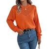 Neuankömmling Damen Sweatshirt Herbst/Winter Lässig Einfarbig Rundhalsausschnitt Schnürung Glockenärmel Pullover Damen Strickpullover