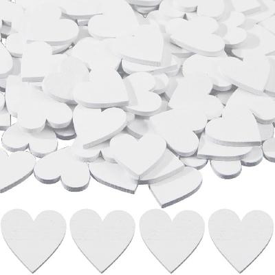 GORGECRAFT 200Pcs White Wooden Hearts 4/5" Small Unfinished Wood Heart Cutouts Blank Slices Embellishments for Valentine's Day Wedding Mother's Day