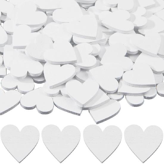 

GORGECRAFT 200Pcs White Wooden Hearts 4/5 Small Unfinished Wood Heart Cutouts Blank Slices Embellishments for Valentine s Day Wedding Mother s Day