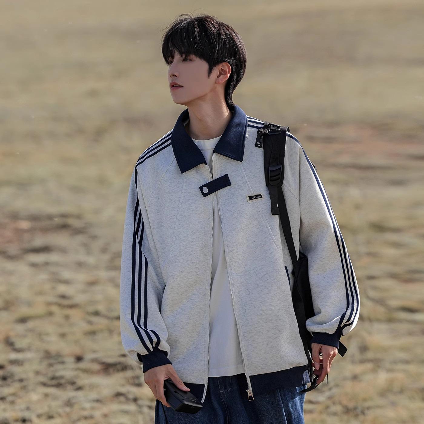 

Trendy Streetwear Hipster Men s Baseball Jacket - Hong Kong Style, Loose Fit, Casual Versatile Plus Velvet for Spring/Autumn. Double Extra Large
