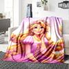Princess Floral Crown Flannel Blanket Super Soft Warm Cozy Blanket For Sofa Bed Office Travel Allseason Home Decor Gift