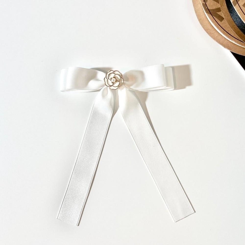 Pearl Black Bow Brooch Pin Camellia Funerals Memorial Pin Sweet Black Ribbon Pin  Shirt