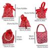 Pearl Handle Wedding Drawstring Bag Satin Bow Letter Flower Tassel Knot Wrist Bag Large Capacity Bucket Bag