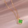 Fashion Simple Four-Leaf Clover Necklace Upscale Hundred With Senior Sense Pendant Titanium Steel Necklace Ladies Necklace