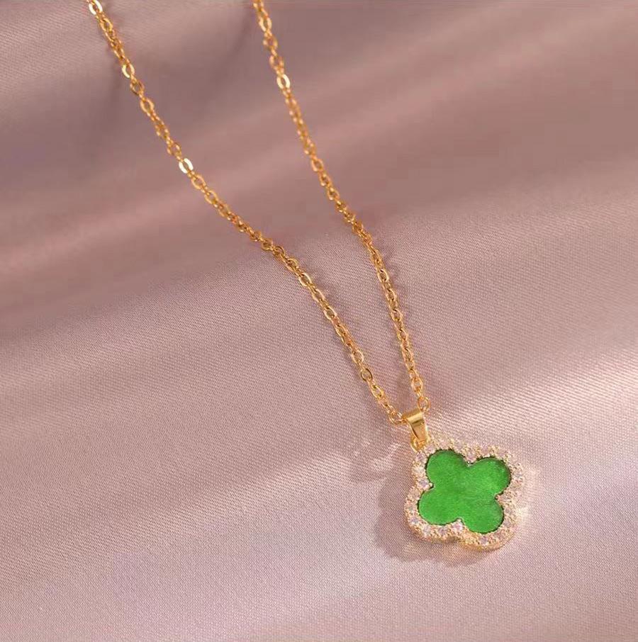 Fashion Simple Four-Leaf Clover Necklace Upscale Hundred With Senior Sense Pendant Titanium Steel Necklace Ladies Necklace