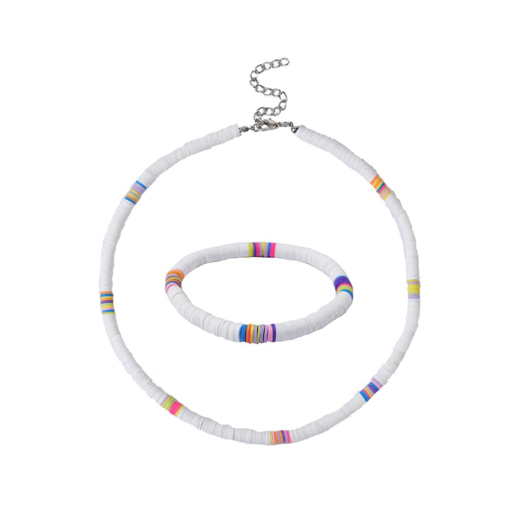 Colier pentru Femei Colier cu Piesă Rotundă din Ceramică Moale Colier Colorat Boem Colier din Ceramică Moale Colier Frumos Elegant pentru Ea