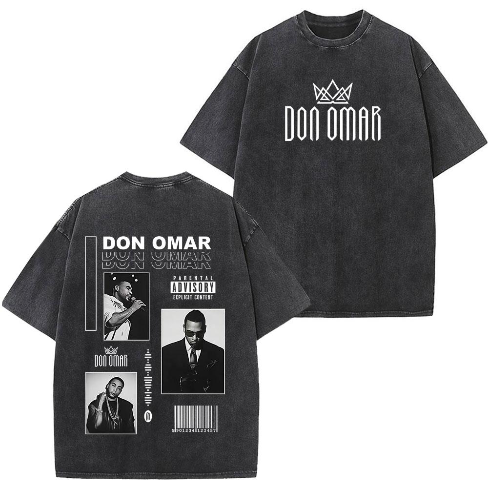 Rapper Don Omar Album Print Tshirts Unisex Women Fashion Tshirts Shortsleeved Loose Casual Cotton Vintage Washed Tshirts Tops
