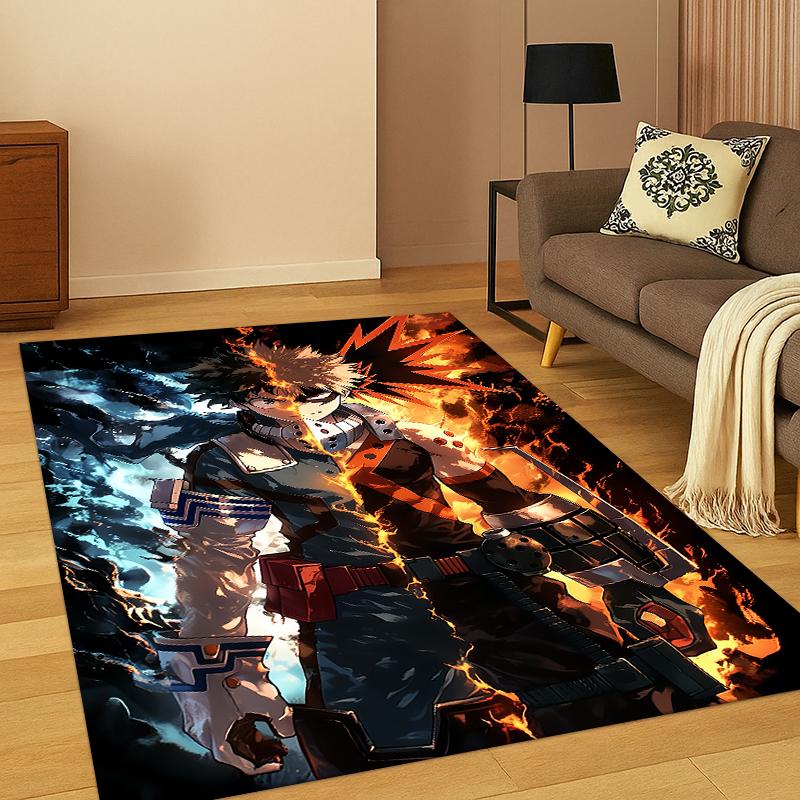 My Hero Academia Deku Bakugou Cartoon Anime Carpet Rug for Bedroom Living Room Sofa Doormat Home Decor,Kid Area Rug Non-slip