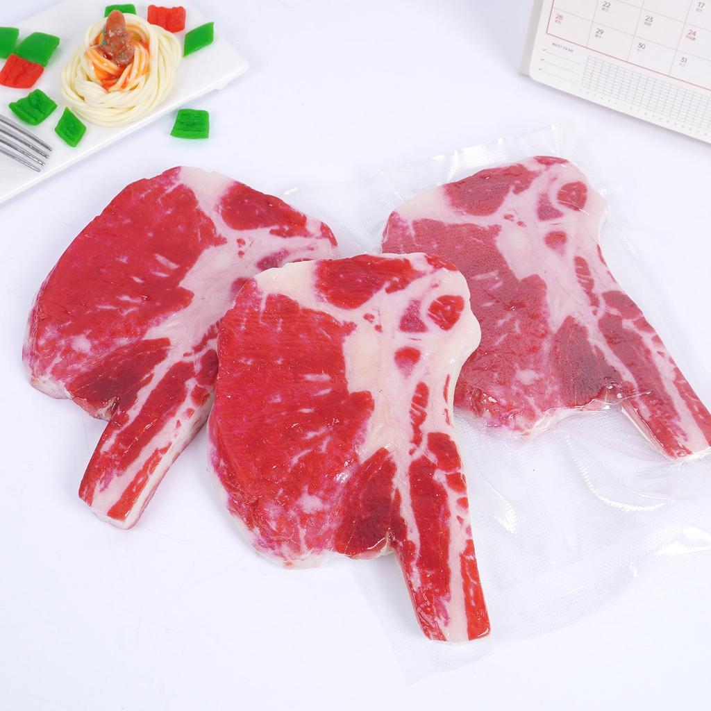 17cm Realistic Bone-in Tomahawk Steak Display Model for Western Restaurants, Vacuum Packed