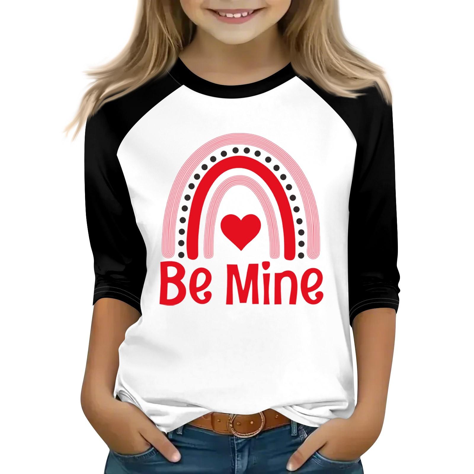 

Топи для молодих дівчат 4-16 років Футболки з круглим вирізом і рукавами 3/4 Модні топи Футболки 130