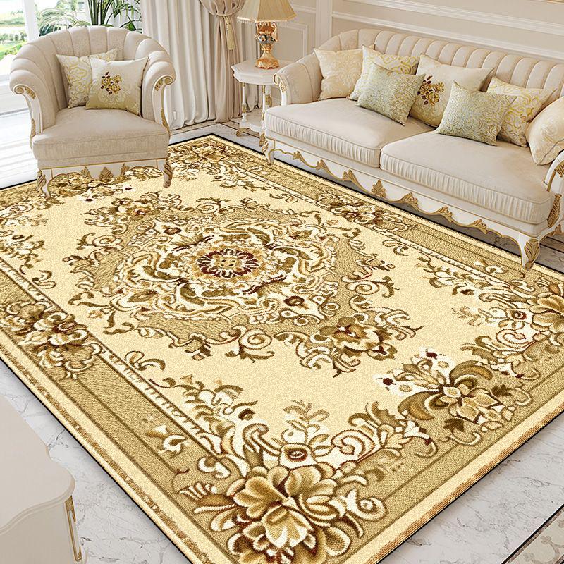 European Style Home Decoration Rugs Living Room Retro Flower Carpet Hall Sofa Large Area Rug Non-slip Room Doorway Soft Foot Mat