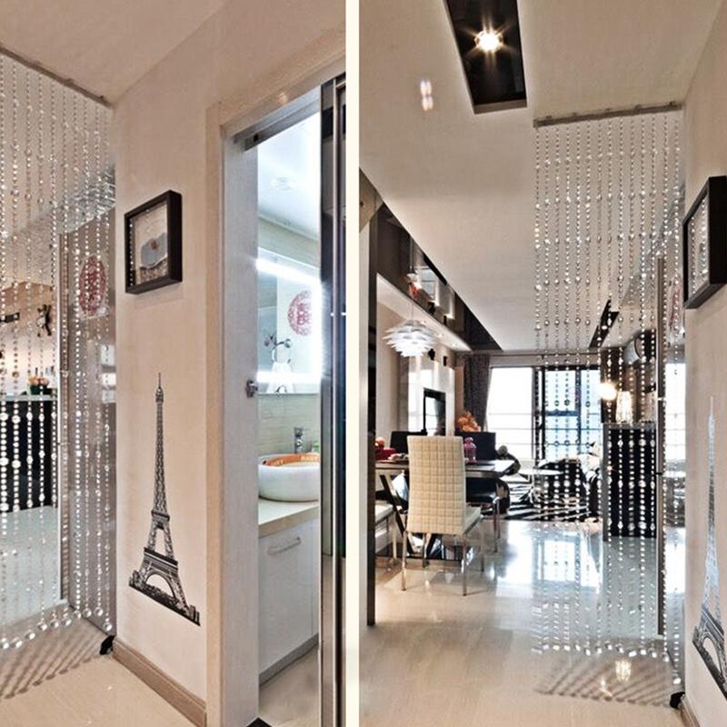 Soft Steel Wire Glass Bead Door Valance Hanging Curtain for Room Decor