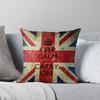 Квадратные Гранж Подушки 'Keep Calm and Carry On' с изображением Юнион Джека Без наполнителя