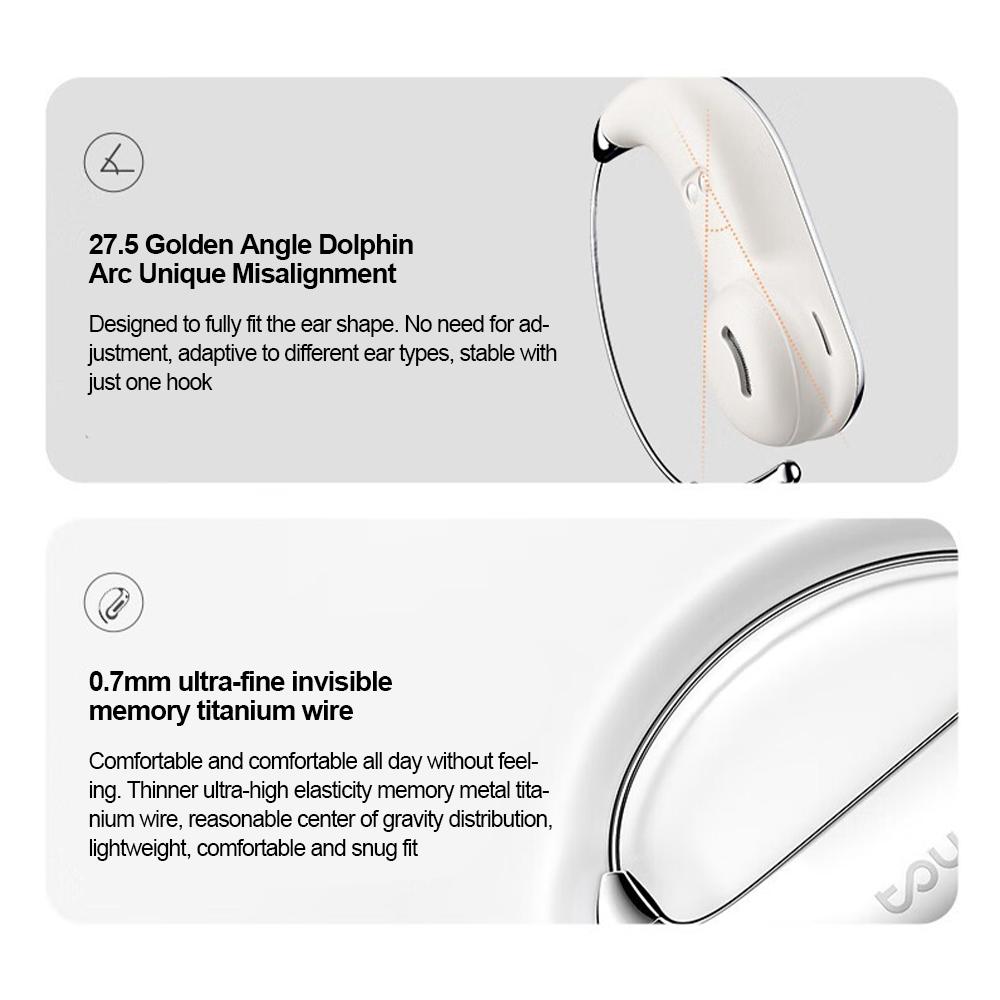 Kabellose Bluetooth 6.0 Ohrhörer Ohrbügel Ohrstöpsel Wasserdichte Sportkopfhörer HiFi Stereo Geräuschunterdrückung Headsets für Telefon